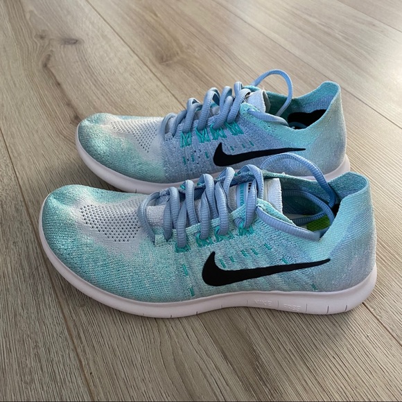 Nike Shoes - nike free rn flyknit light bleu running shoes
